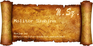 Molitor Szabina névjegykártya
